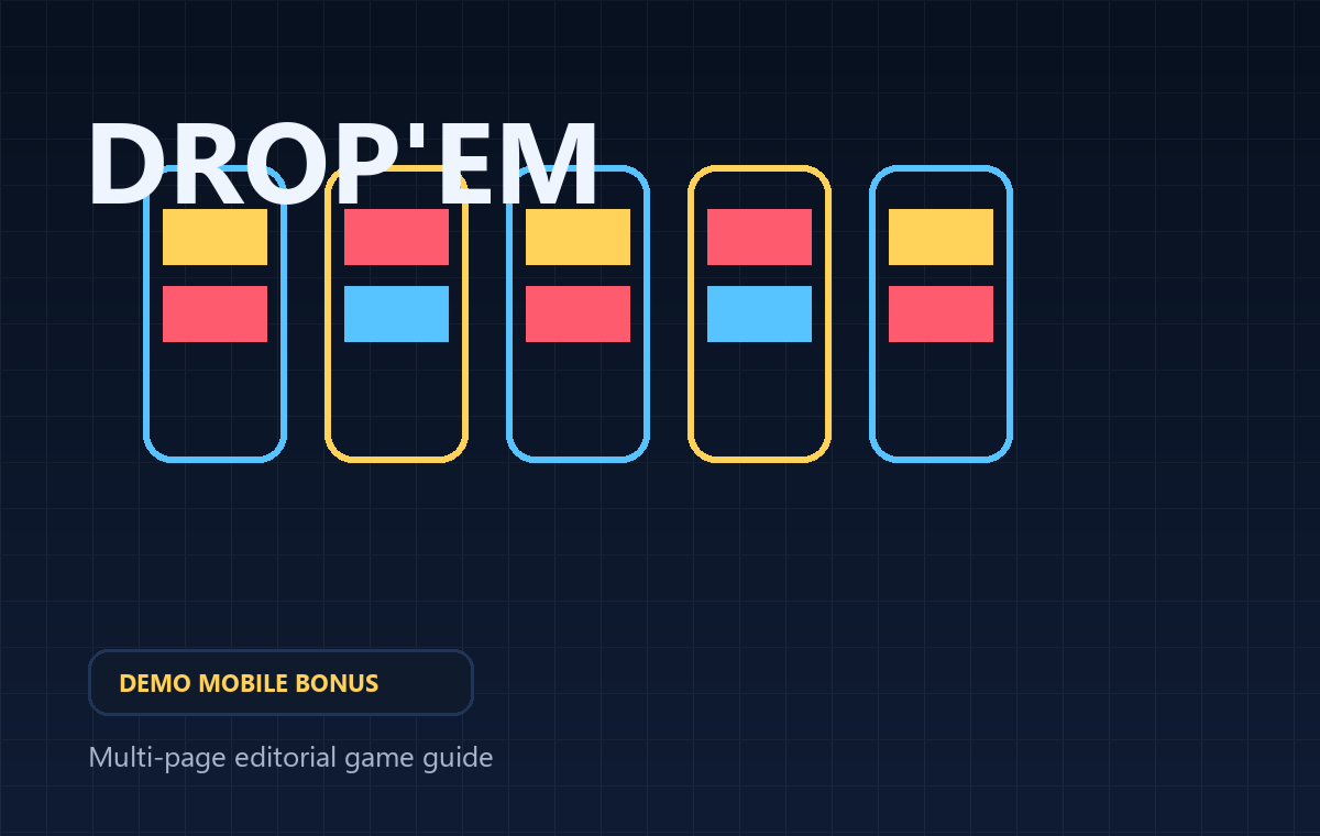 Drop'em game cover for demo mode, mobile play and bonus access